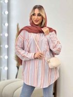 شومیز راه راه دو جیب کد 4361 - تصویر 32