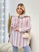 شومیز راه راه دو جیب کد 4361 - تصویر 13