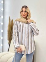 شومیز راه راه دو جیب کد 4361 - تصویر 17