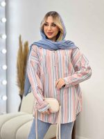 شومیز راه راه دو جیب کد 4361 - تصویر 7