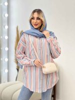 شومیز راه راه دو جیب کد 4361 - تصویر 11