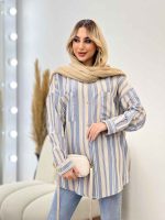 شومیز راه راه دو جیب کد 4361 - تصویر 30