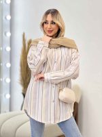 شومیز راه راه دو جیب کد 4361 - تصویر 27