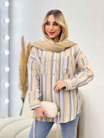 شومیز راه راه دو جیب کد 4361 - تصویر 21