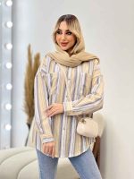 شومیز راه راه دو جیب کد 4361 - تصویر 16