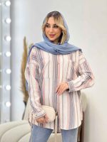 شومیز راه راه دو جیب کد 4361 - تصویر 6