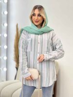 شومیز راه راه دو جیب کد 4361 - تصویر 2