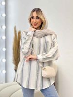 شومیز راه راه دو جیب کد 4361 - تصویر 14