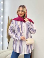 شومیز راه راه دو جیب کد 4361 - تصویر 23
