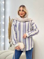 شومیز راه راه دو جیب کد 4361 - تصویر 18