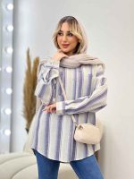 شومیز راه راه دو جیب کد 4361 - تصویر 5