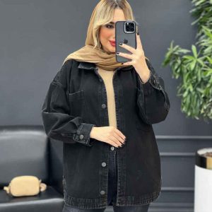 مانتو جین دو جیب زاپ دار کد 4221