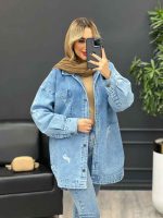 مانتو جین دو جیب کد 4227 - تصویر 3