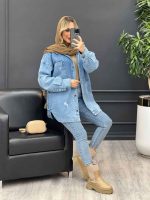 مانتو جین دو جیب کد 4227 - تصویر 2