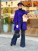 پالتو پانچ شال دار کد 4052 - تصویر 17