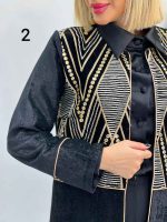 مانتو مخمل گلدوزی کد 4224 - تصویر 8