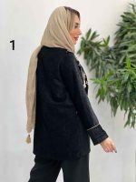 مانتو مخمل گلدوزی کد 4224 - تصویر 7