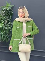 مانتو مخمل نوار دوزی کد 4228 - تصویر 7