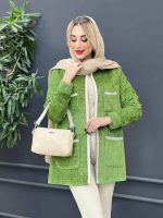 مانتو مخمل نوار دوزی کد 4228 - تصویر 11