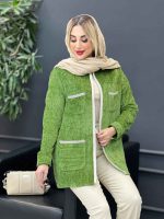 مانتو مخمل نوار دوزی کد 4228 - تصویر 3