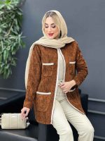 مانتو مخمل نوار دوزی کد 4228 - تصویر 14