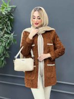 مانتو مخمل نوار دوزی کد 4228 - تصویر 2
