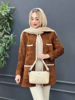 مانتو مخمل نوار دوزی کد 4228 - تصویر 6
