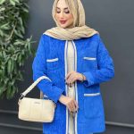 مانتو مخمل نوار دوزی کد 4228