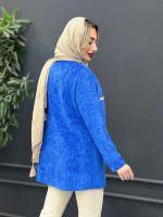 مانتو مخمل نوار دوزی کد 4228 - تصویر 5