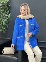 مانتو مخمل نوار دوزی کد 4228 - تصویر 9