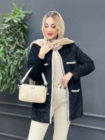 مانتو مخمل نوار دوزی کد 4228 - تصویر 12