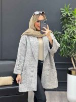 پالتو یقه آرشال آستین پاگن کد 4237 - تصویر 8