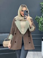 پالتو ترکیبی چهارخونه کد 4240 - تصویر 11