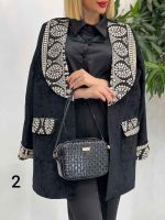 مانتو مخمل طرح دار کد 4243 - تصویر 2