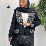 مانتو مخمل طرح دار کد 4243