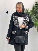 مانتو مخمل طرح دار کد 4243