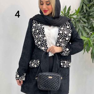 مانتو مخمل طرح دار کد 4243