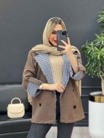 پالتو ترکیبی چهارخونه کد 4240 - تصویر 13