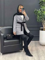 پالتو چهارخونه دو جیب کد 4239 - تصویر 8