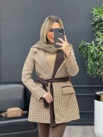 پالتو چهارخونه دو جیب کد 4239 - تصویر 7