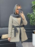 پالتو چهارخونه دو جیب کد 4239 - تصویر 2