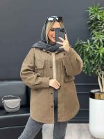 مانتو کتان دو جیب پاکتی کد 4242 - تصویر 6