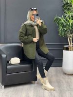 مانتو کتان دو جیب پاکتی کد 4242 - تصویر 13
