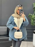 پالتو جیب پرچی یقه خز کد 4153 - تصویر 9