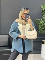 پالتو جیب پرچی یقه خز کد 4153 - تصویر 4