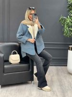 پالتو جیب پرچی یقه خز کد 4153 - تصویر 14