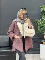 پالتو جیب پرچی یقه خز کد 4153 - تصویر 13