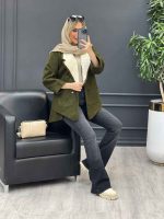 پالتو جیب پرچی یقه خز کد 4153 - تصویر 11