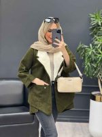 پالتو جیب پرچی یقه خز کد 4153 - تصویر 6