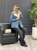 پالتو فوتر یقه خز کد 4007 - تصویر 8